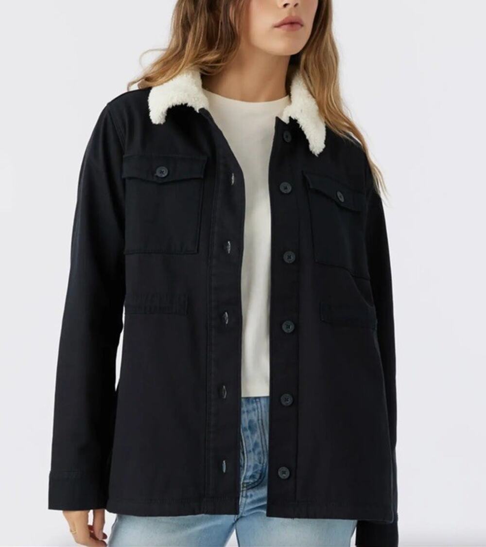 Hang Ten Women's Utility Fleece Lined Fall Jacket Plush Collar Sz XXL